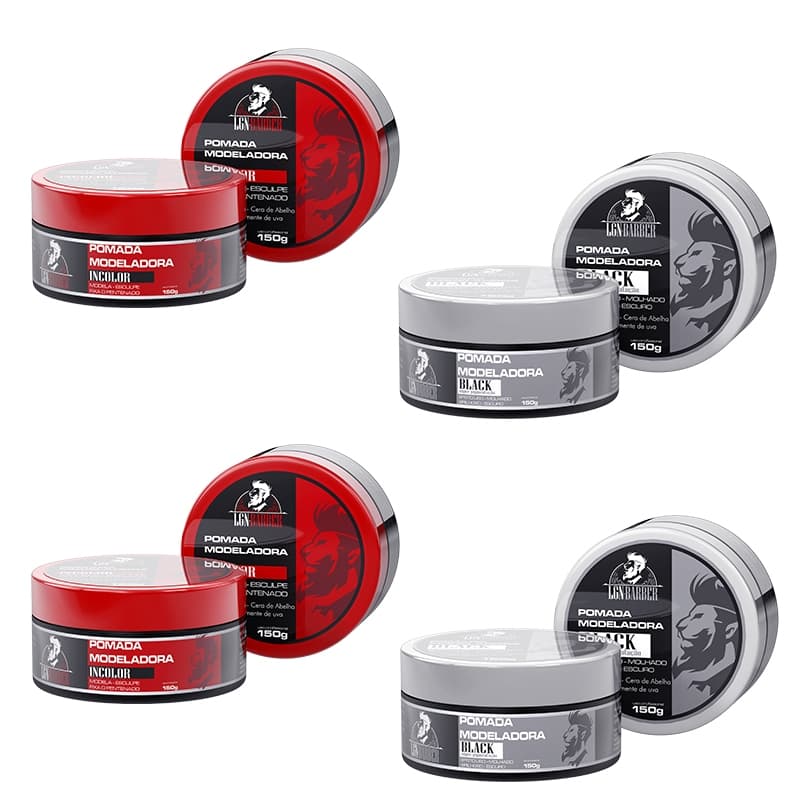 kit 4 ceras capilar modeladora (Incolor, black) lgn cosmeticos