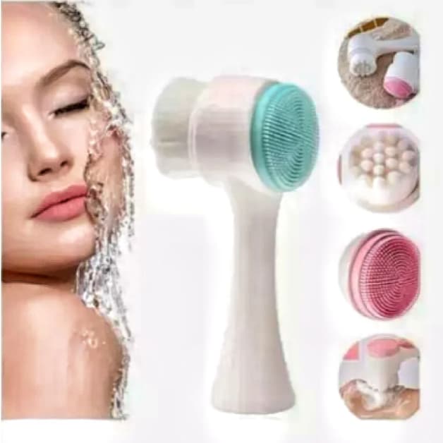 Esponja Limpeza Facial Escova Massageadora Esfoliante 2 Em 1