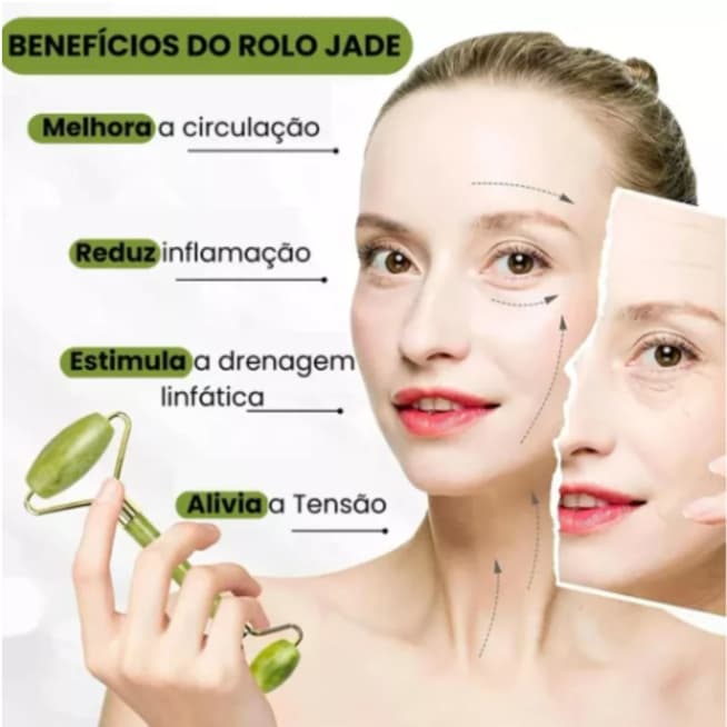 Massageador Facial Roller Pedra Jade Qualidade Para Seu Rosto