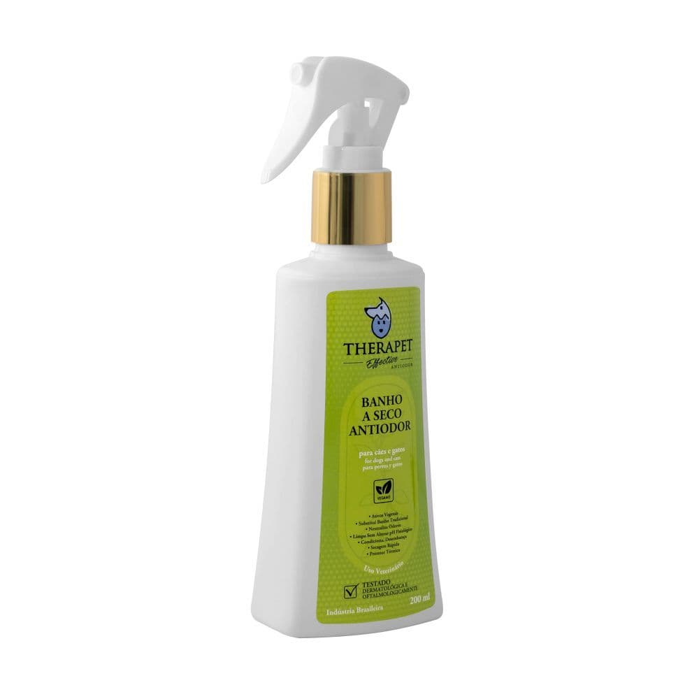 Banho A Seco Antiodor Effective Therapet Banho Tosa 200ml Cães e Gatos Original