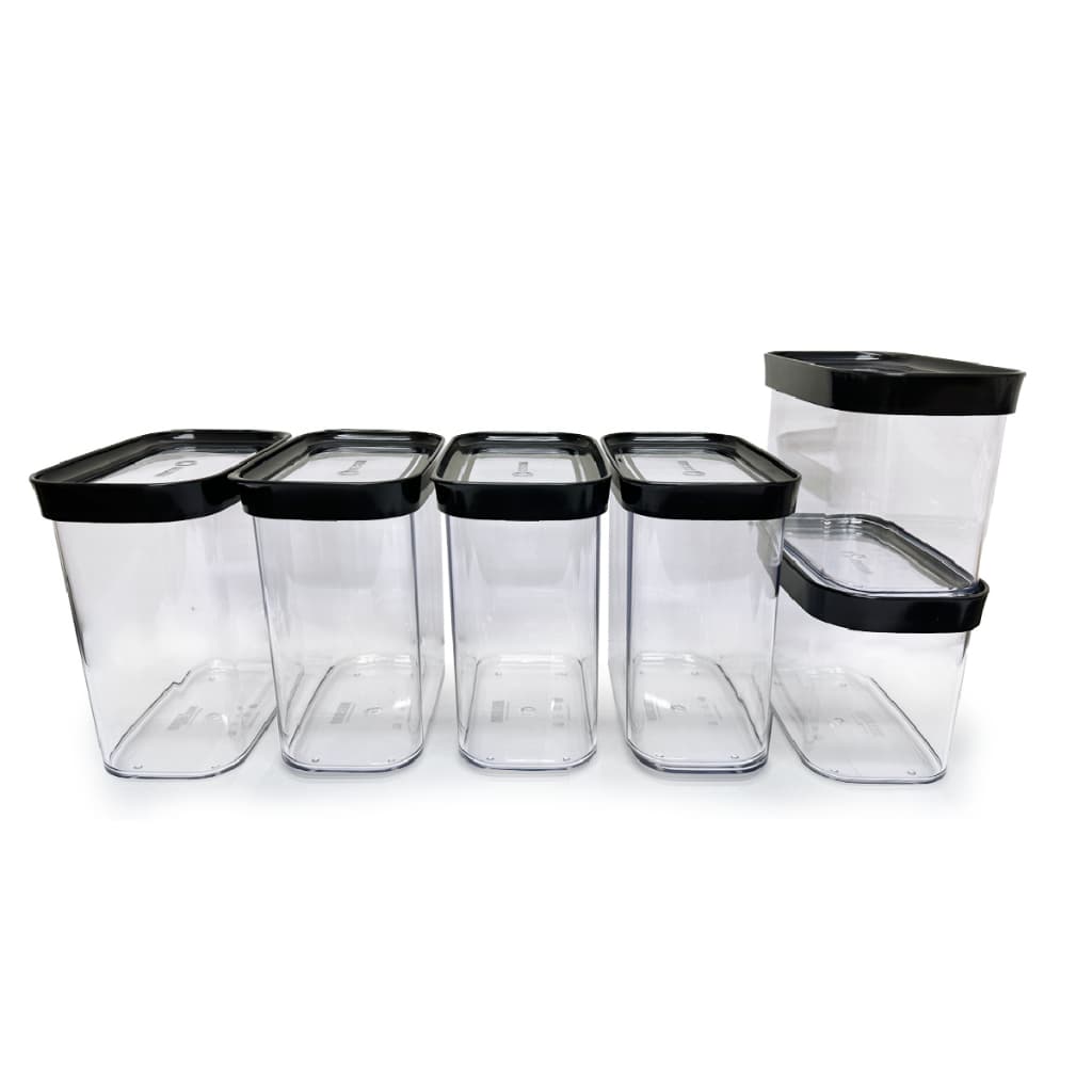 Kit Conjunto de 06 Potes Herméticos para Mantimentos Acrílico