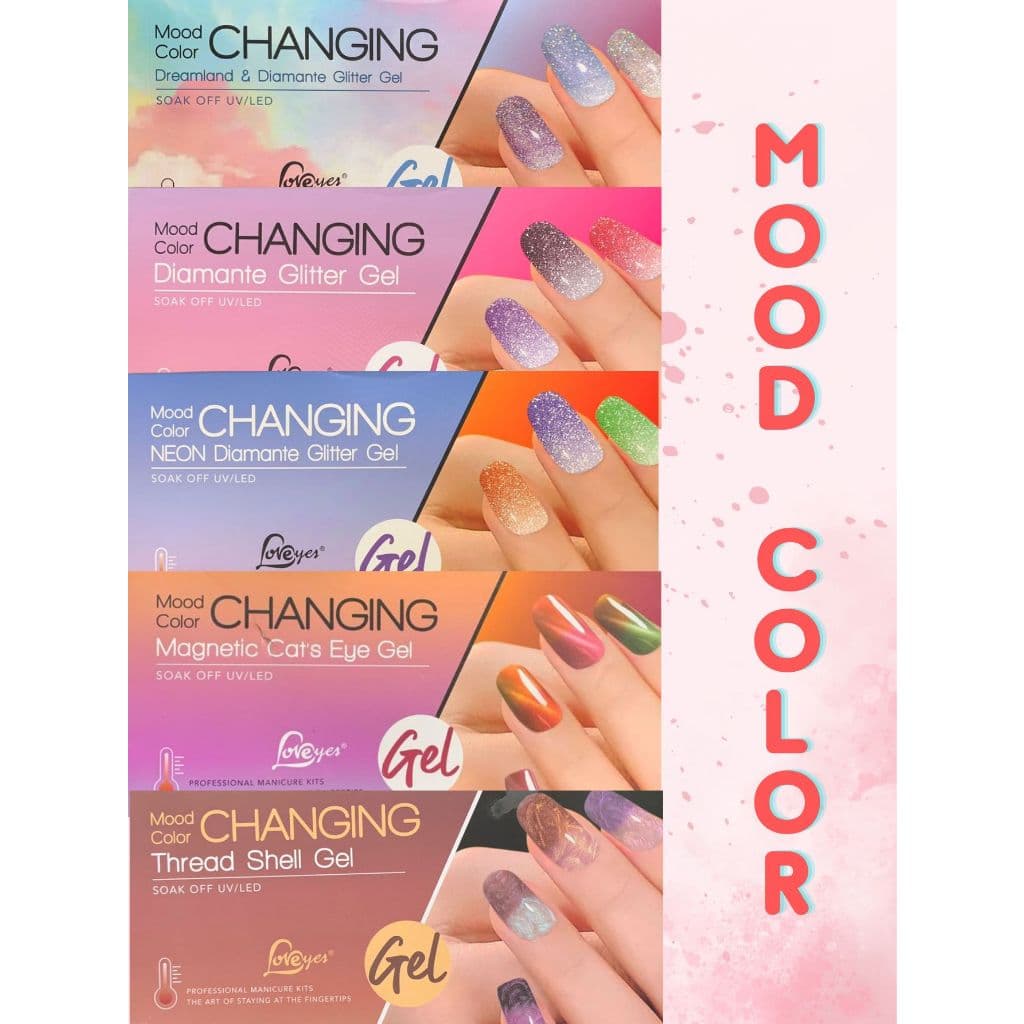 Kit 6 Esmalte de unha em Gel Cor Variado  - MOOD COLOR - Loveyes
