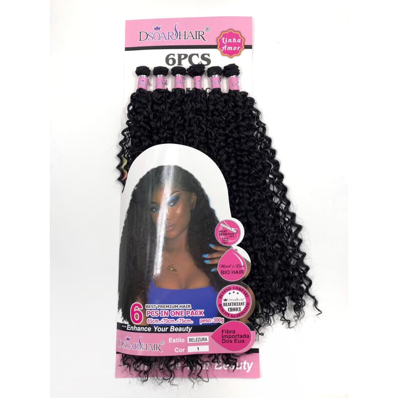 cabelo BELEZURA bio orgânico cacheado com 6 telas 300 gramas - entrelace, mega hair, volume, cachos fechados