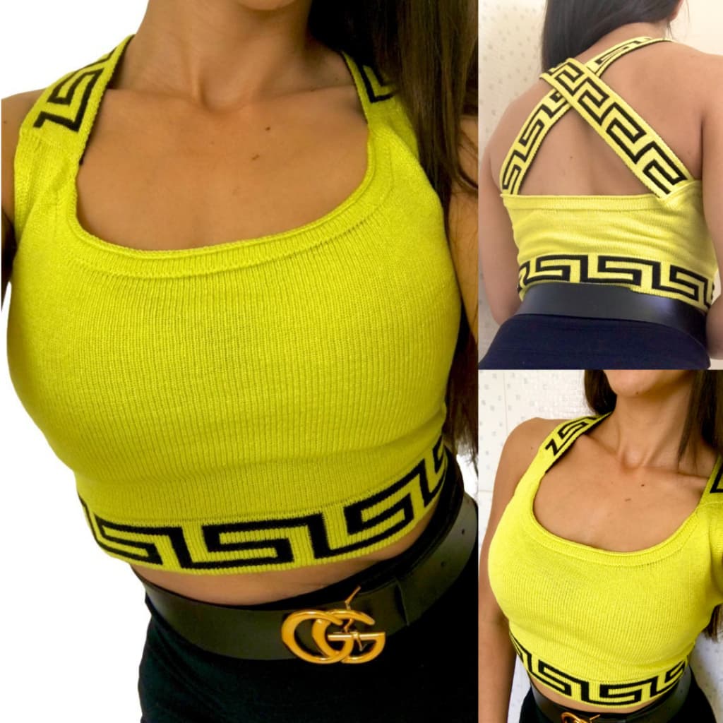 Blusa Cropped Top Alça Feminina Cropped Alcinha Cruzada Blogueiras