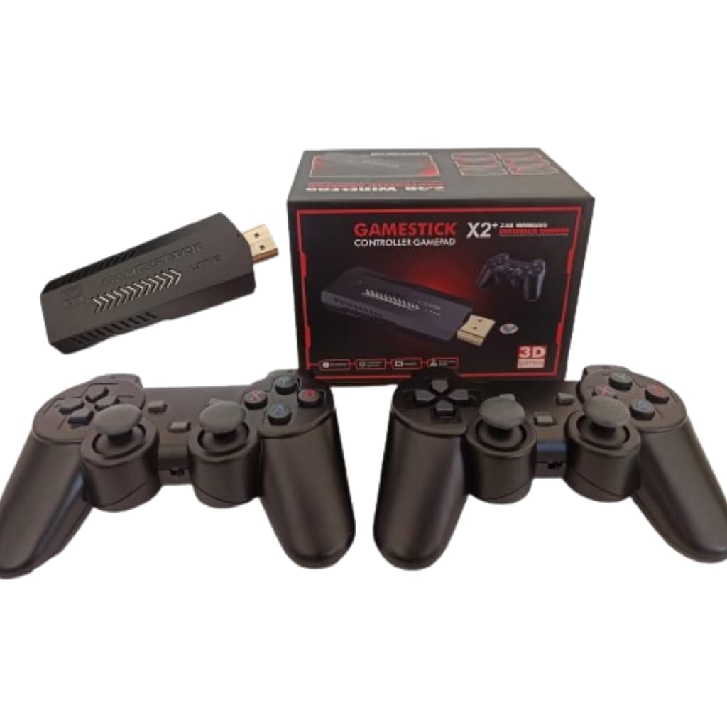 Vídeo Game Stick X2 35 Mil Jogos Retrô Console com Clássicos Sem Fio 64GB 2 Controles Portátil