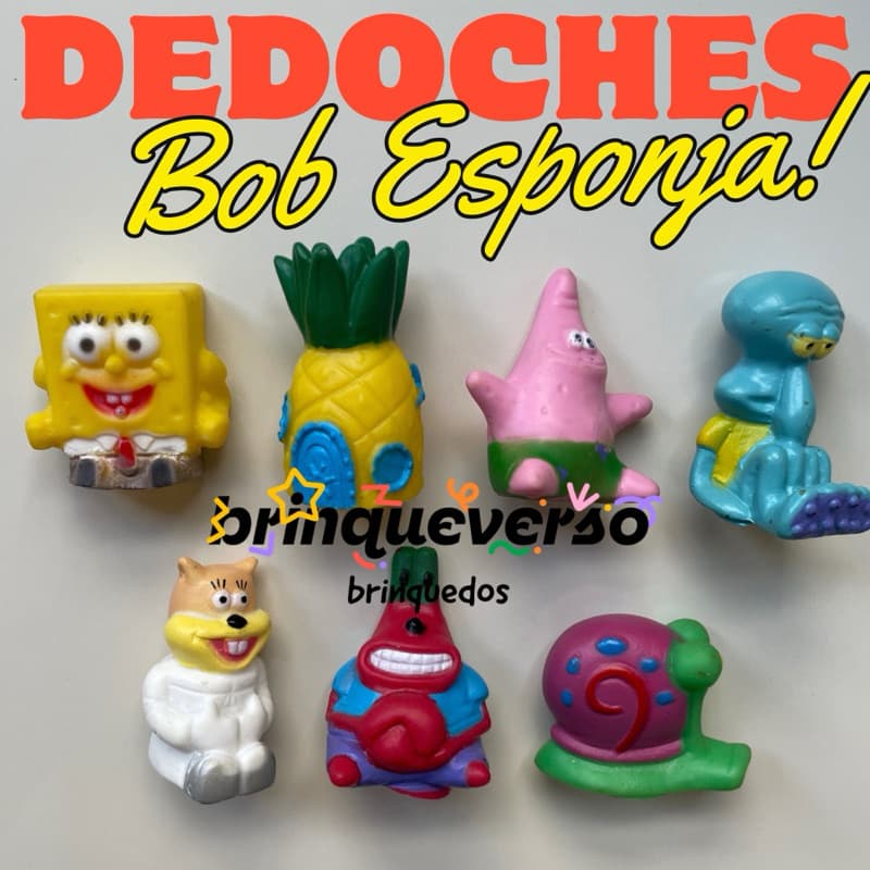 Coleção Bob Esponja Calça Quadrada. 7 UN Dedoches Bob Esponja Sem Repetição de Personagens. Produto Novo.