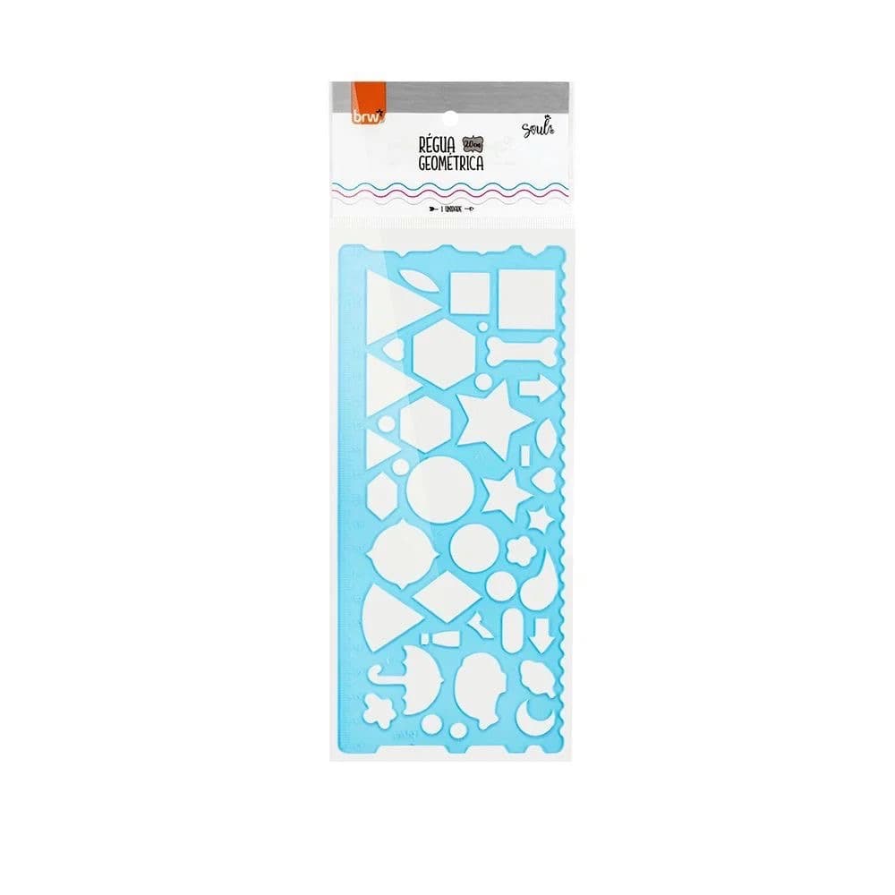 Régua Plástica Geométrica BRW 20cm