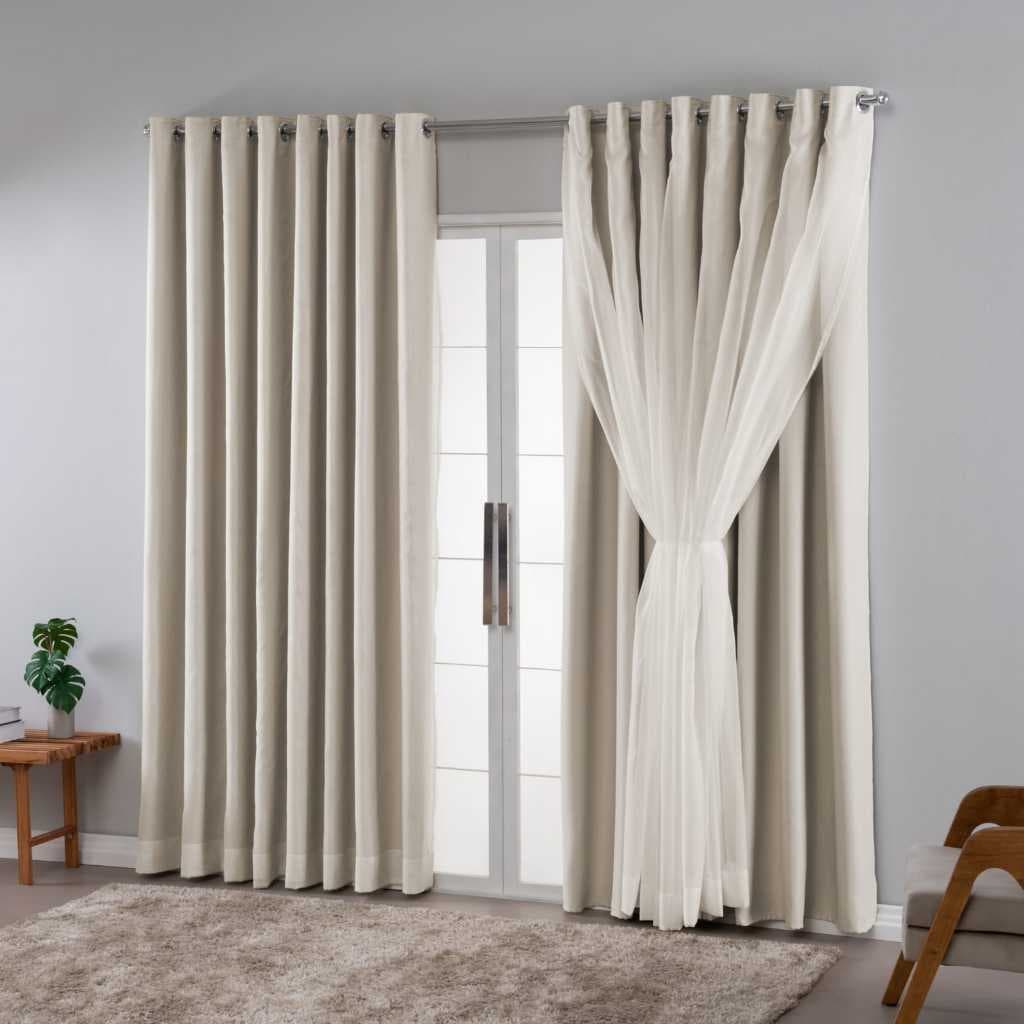 Cortina Blackout Com Voil Em Tecido 5.00x3.00 Sob Medida Sala Quarto
