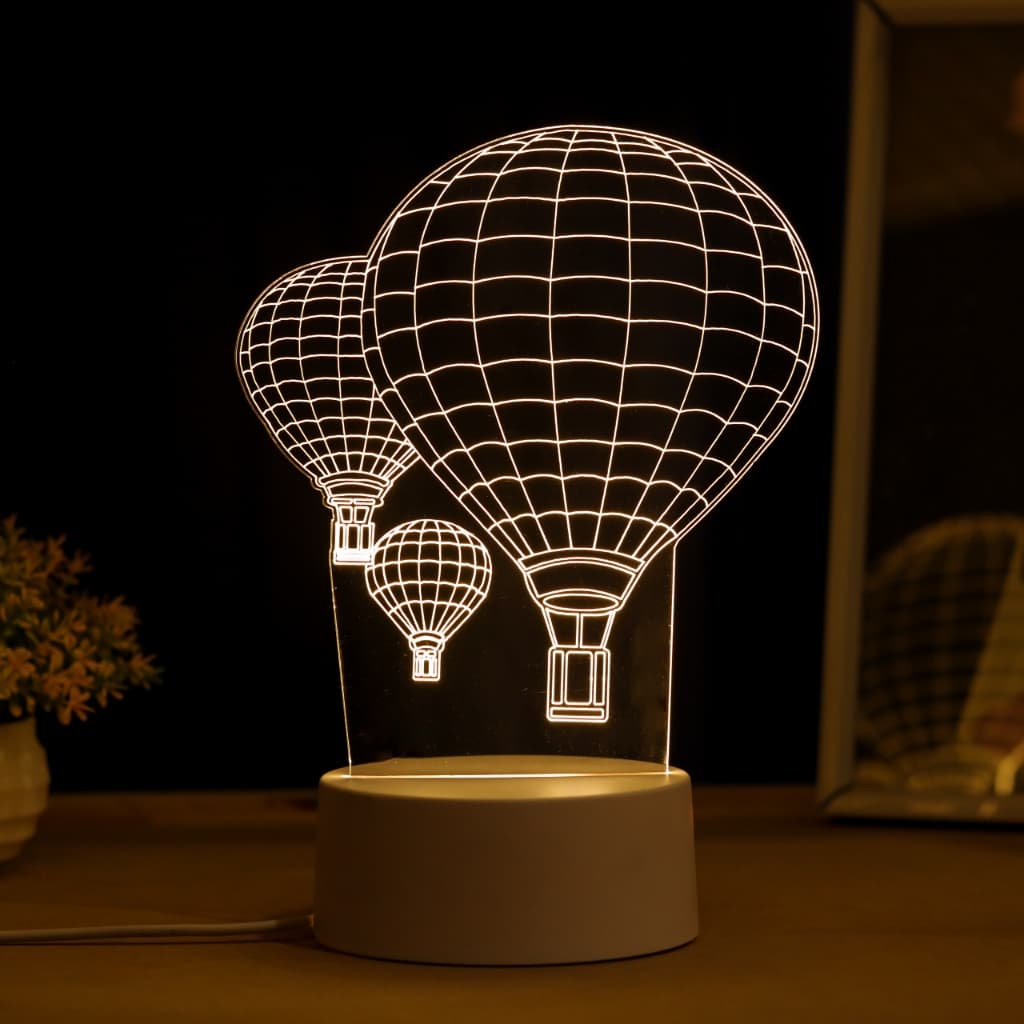 Luminária LED 3D de Mesa / Luz Noturna Presente Criativo / Decoração - balão de ar quente, balao