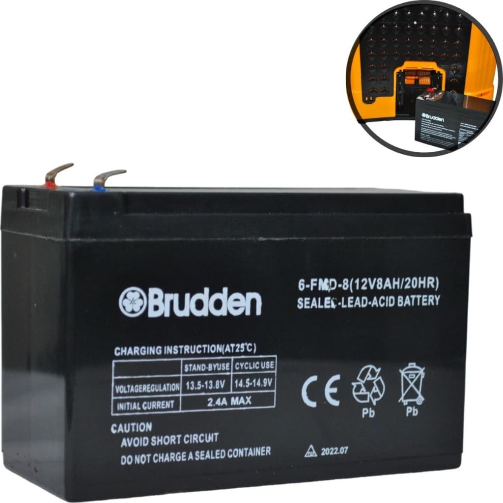 Bateria Para Pulverizador Costal Elétrico 12v 8ah Recarregável Brudden Ss20b 20 Litros Manual e Bateria