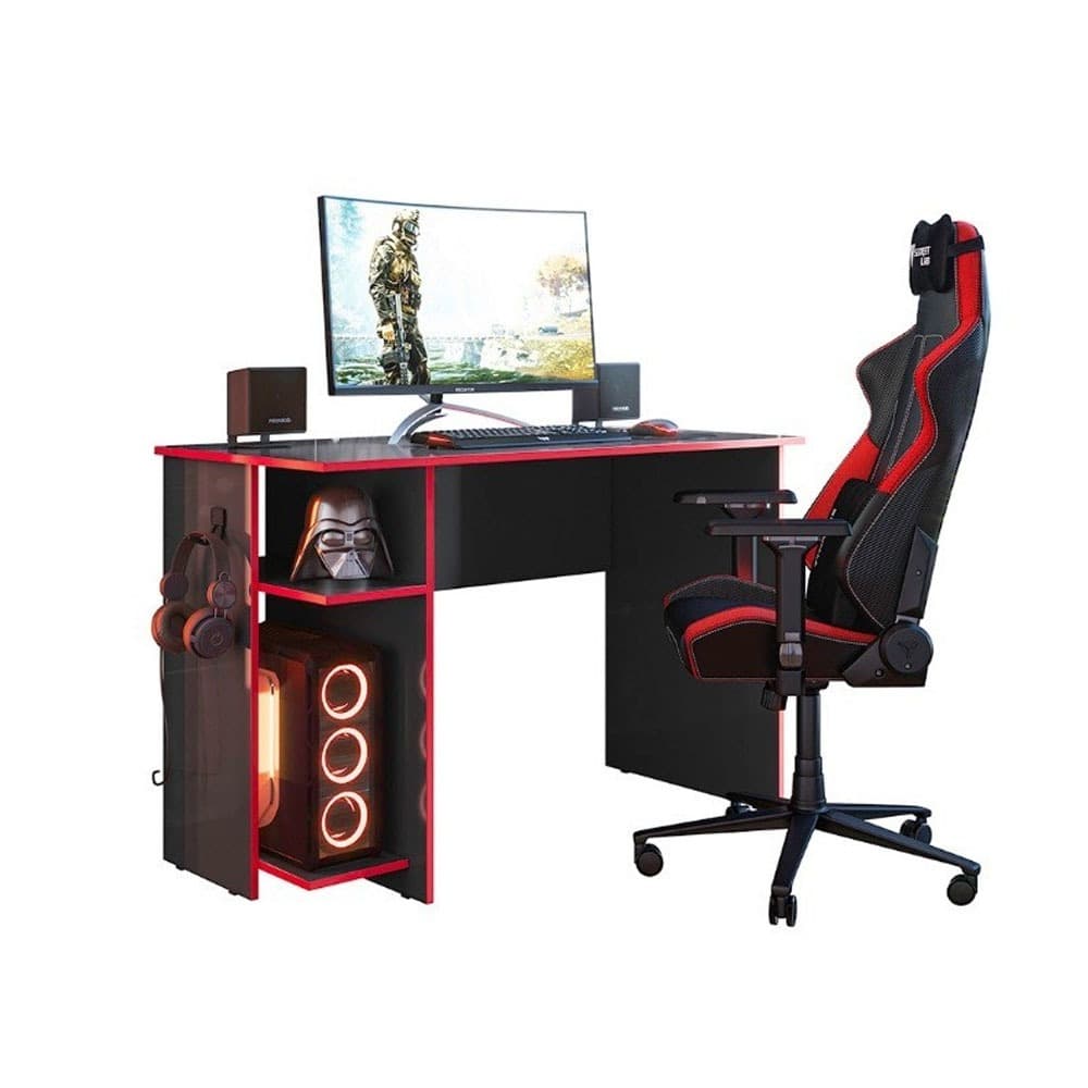 Mesa Computador Gamer 3875 Com Suporte Fone de Ouvido