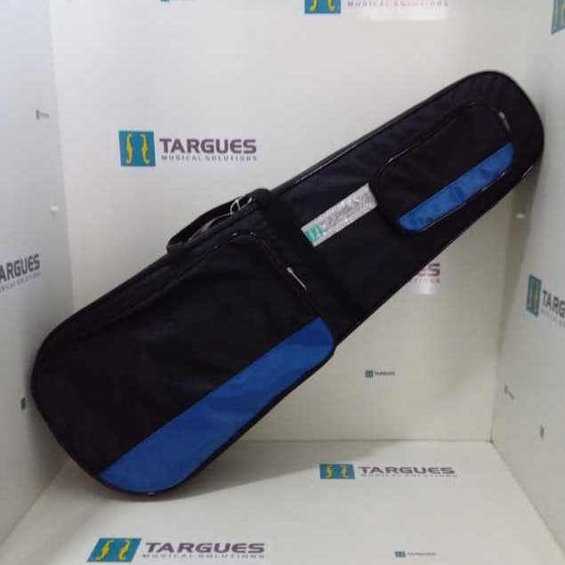 ESTOJO CASE P/ VIOLA 4/4 DETALHE AZUL E INTERNO BEGE TRADICIONAL TARGUES