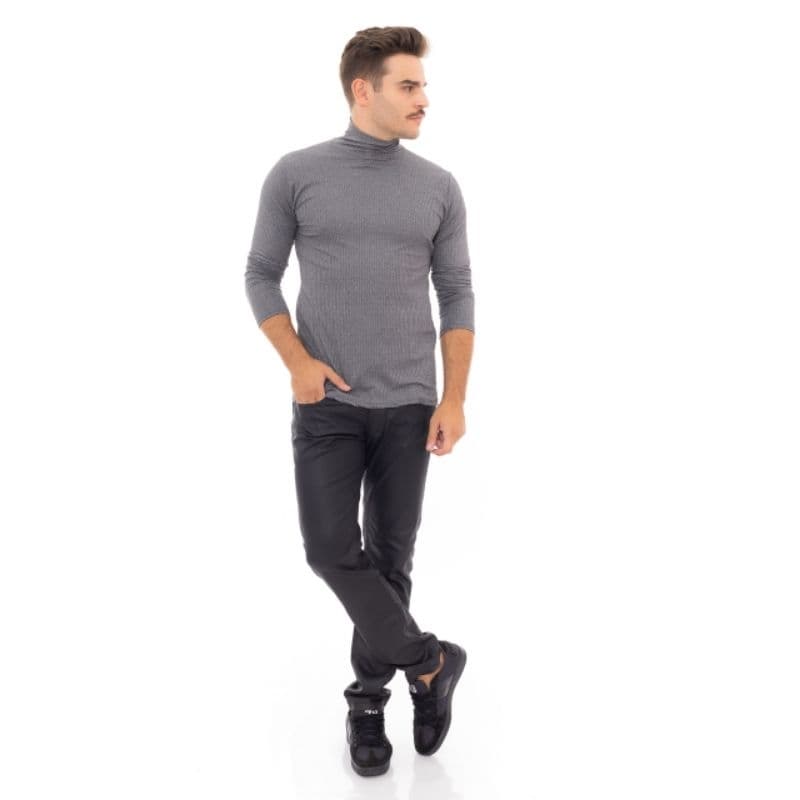 Cacharrel Masculina Canelada Gola Alta