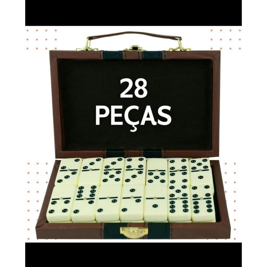 Jogo de Dominó com Maleta para sua Casa para Família e Amigos de 28 Peças osso