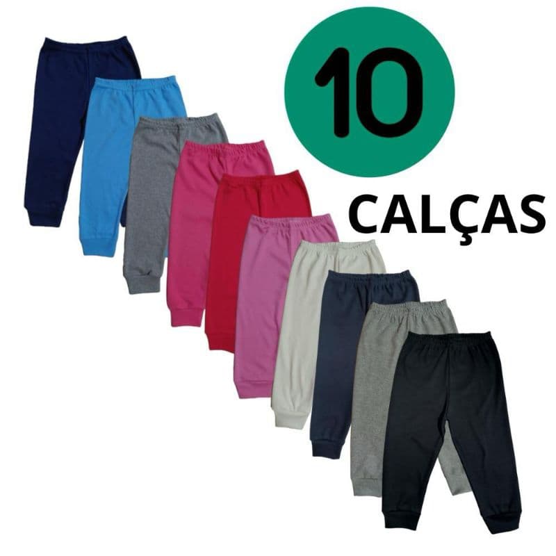 kit 10 Calças Culote Mijao Primeiros Passos 100% Algodão