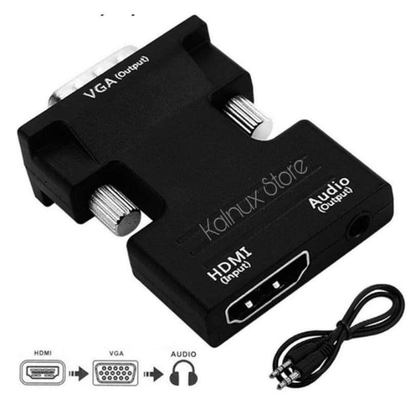 Conversor Adaptador HDMI para VGA com cabo P2 áudio
