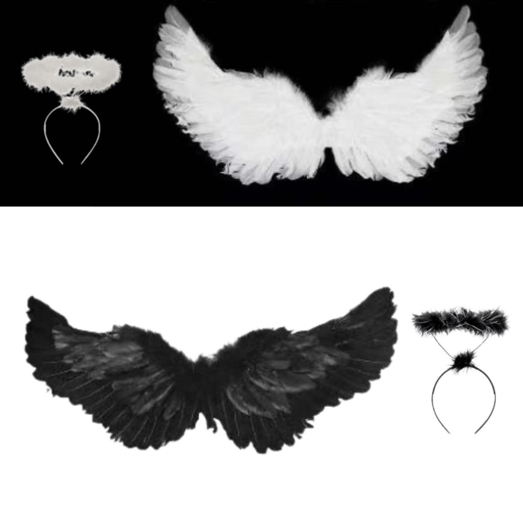 kit Asa Anjo + tiara / Fantasia de carnaval /Fantasia Halloween / Cosplay