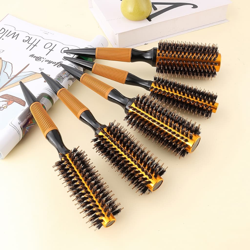 Kit 5 Escovas Profissional cabeleireiro Cerdas de javali e nylon Alta Qualidade