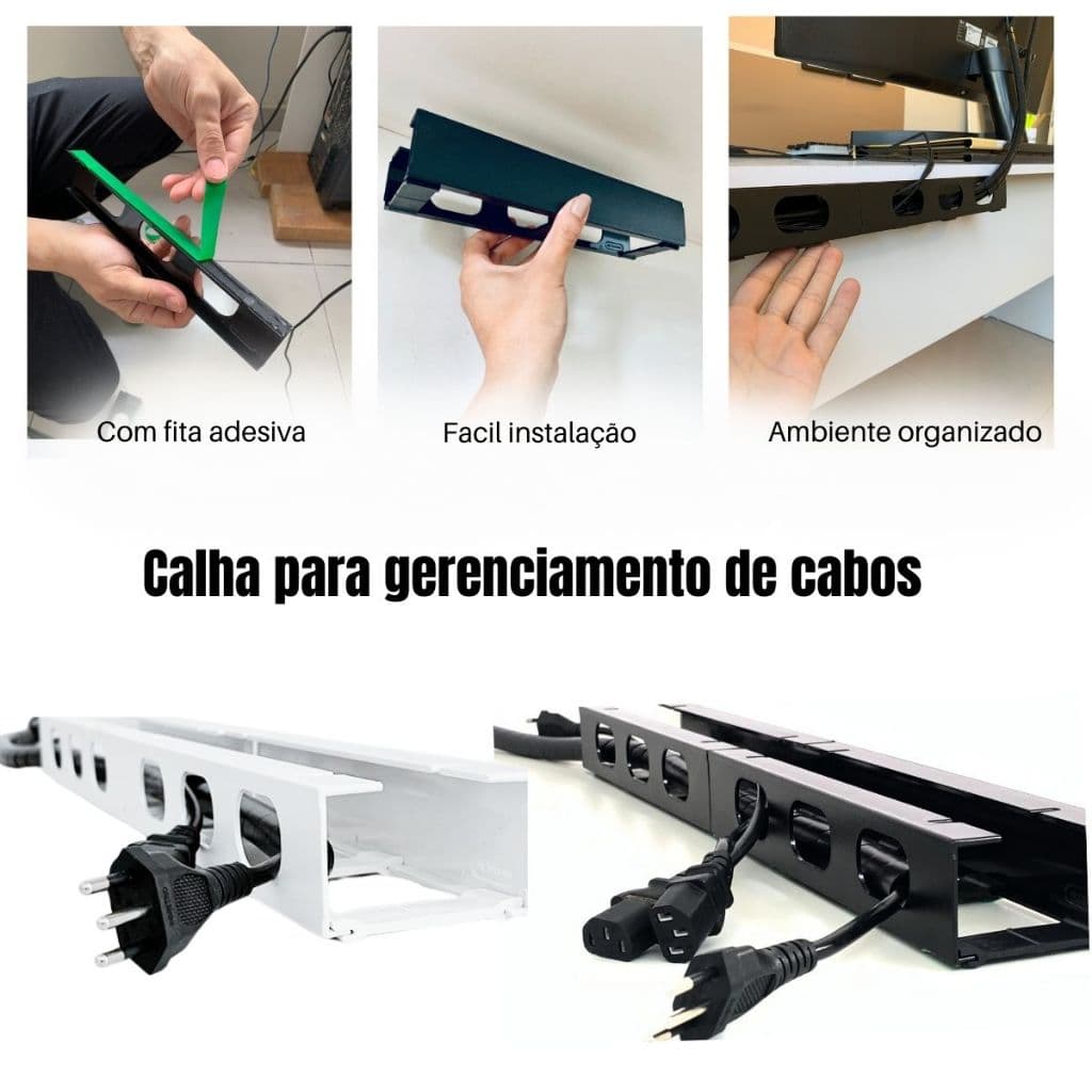 Organizador de fios e cabos pc gamer mesa  setup escrivaninha - escritorio
