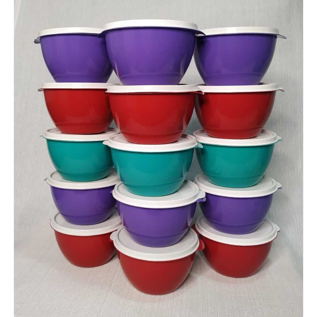 KIT 10 POTES BACIA 750ML REDONDO COM TAMPA COLOR PARA  FREEZER E MICROONDAS