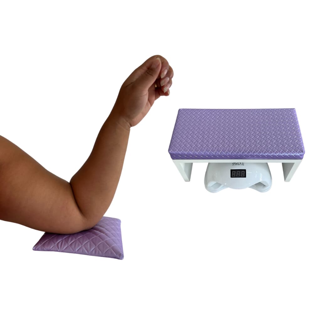Kit de Apoio de Punho ou Mão para Manicure Mdf + Apoio de Cotovelo Roxo - Promoção