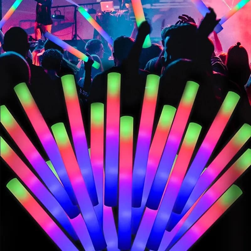 KIT C/100 Bastão de Led Colorido 48CM Game Brinquedos Carnaval Festa Formatura Espuma Casamento Neon