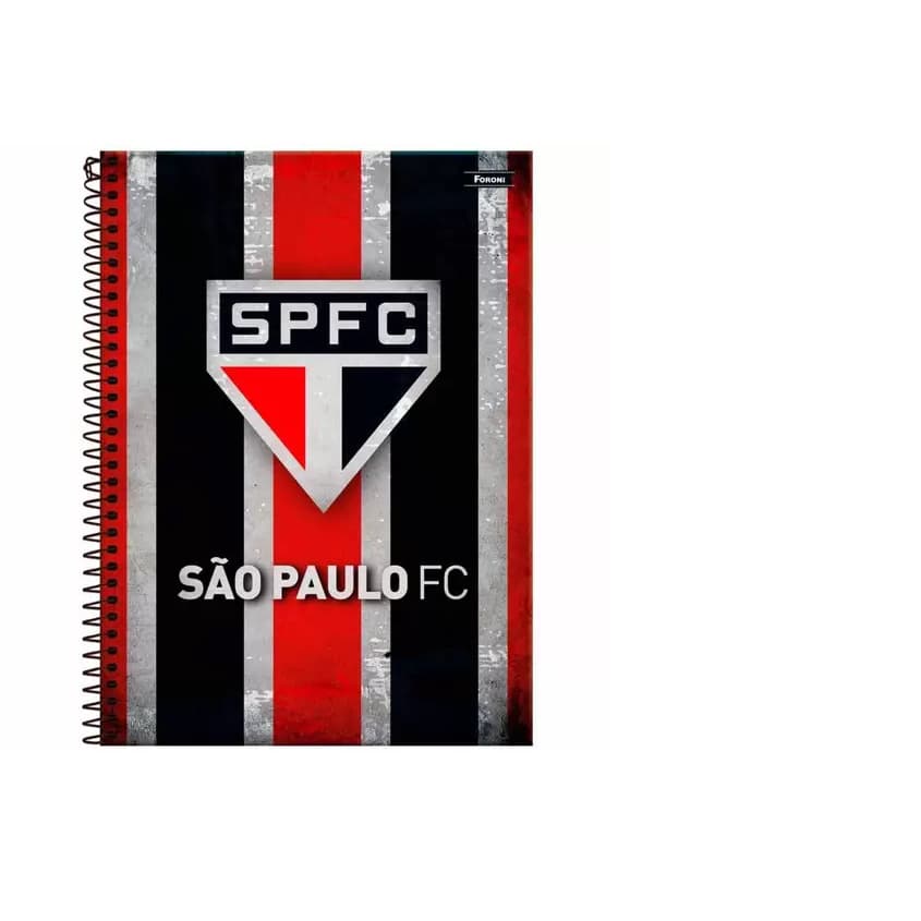 Caderno 10 Matérias São Paulo 160 Folhas Adesivos Com Bolsa de Papel