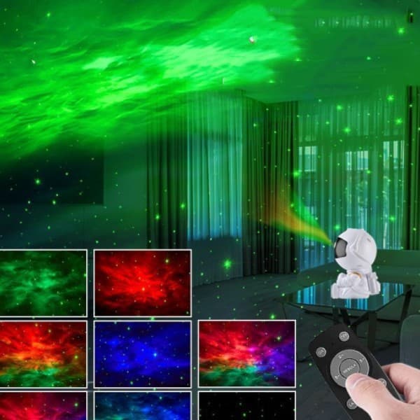 Quarto Decoração De Luzes Astronauta Projetor Estrelado Galaxy Estrelas Luz Noturna Lâmpada