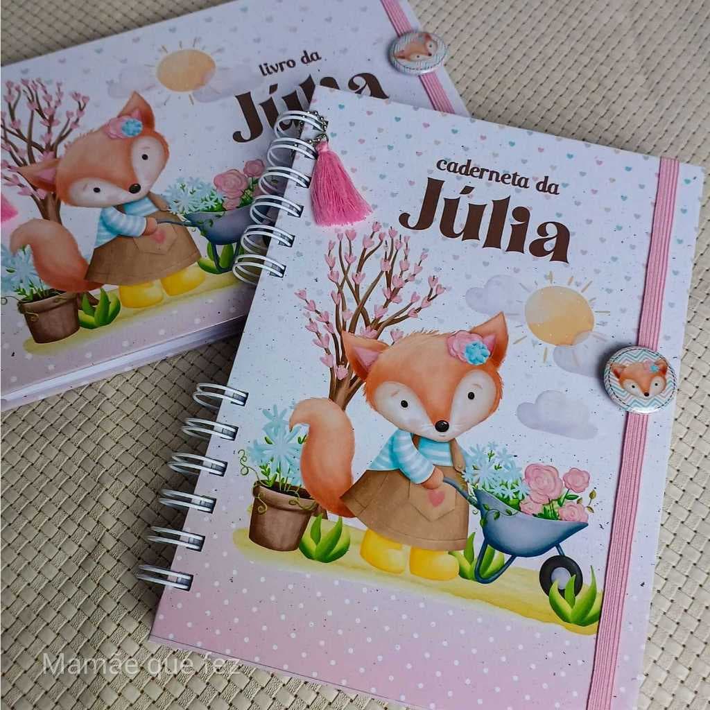 Caderneta de Saúde e livro do bebê para menina linha luxo vários temas fofos