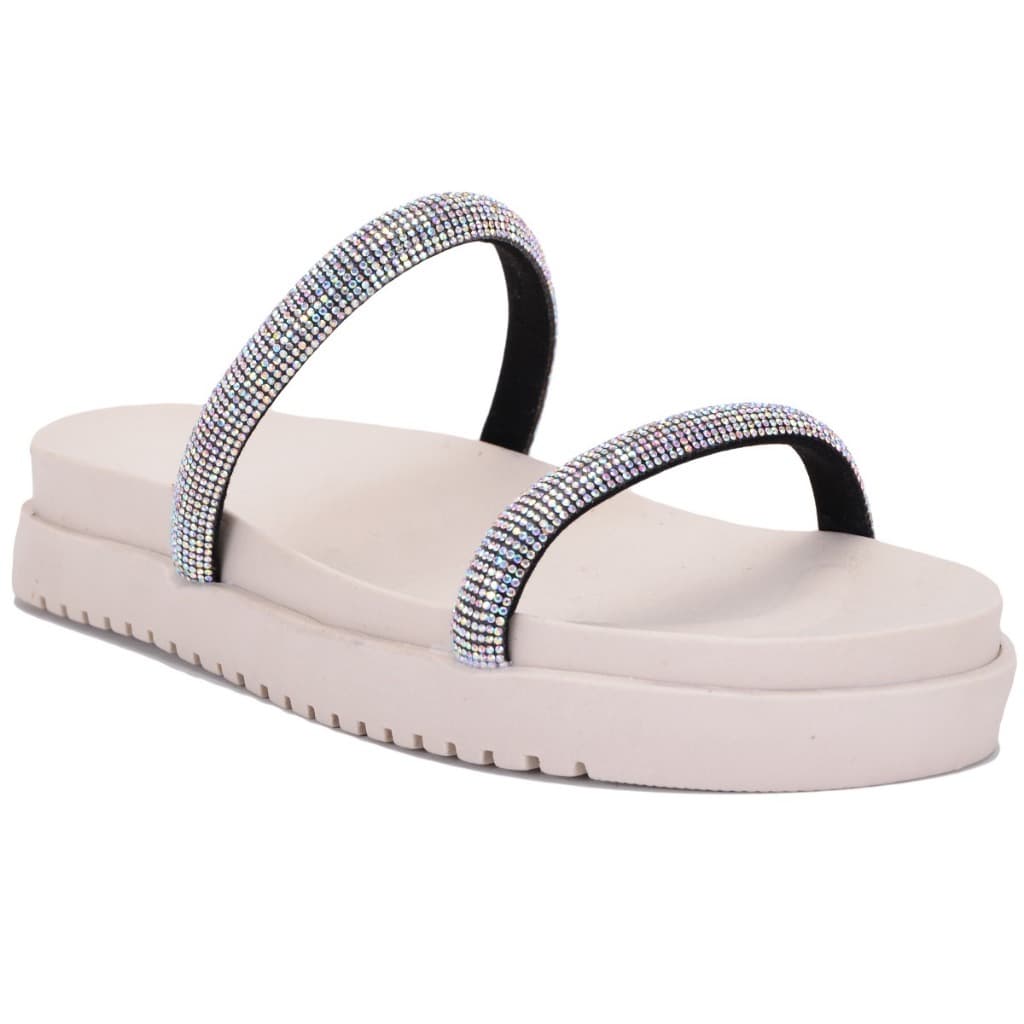 Rasteira Feminina Papete Confrotável Chinelo Strass