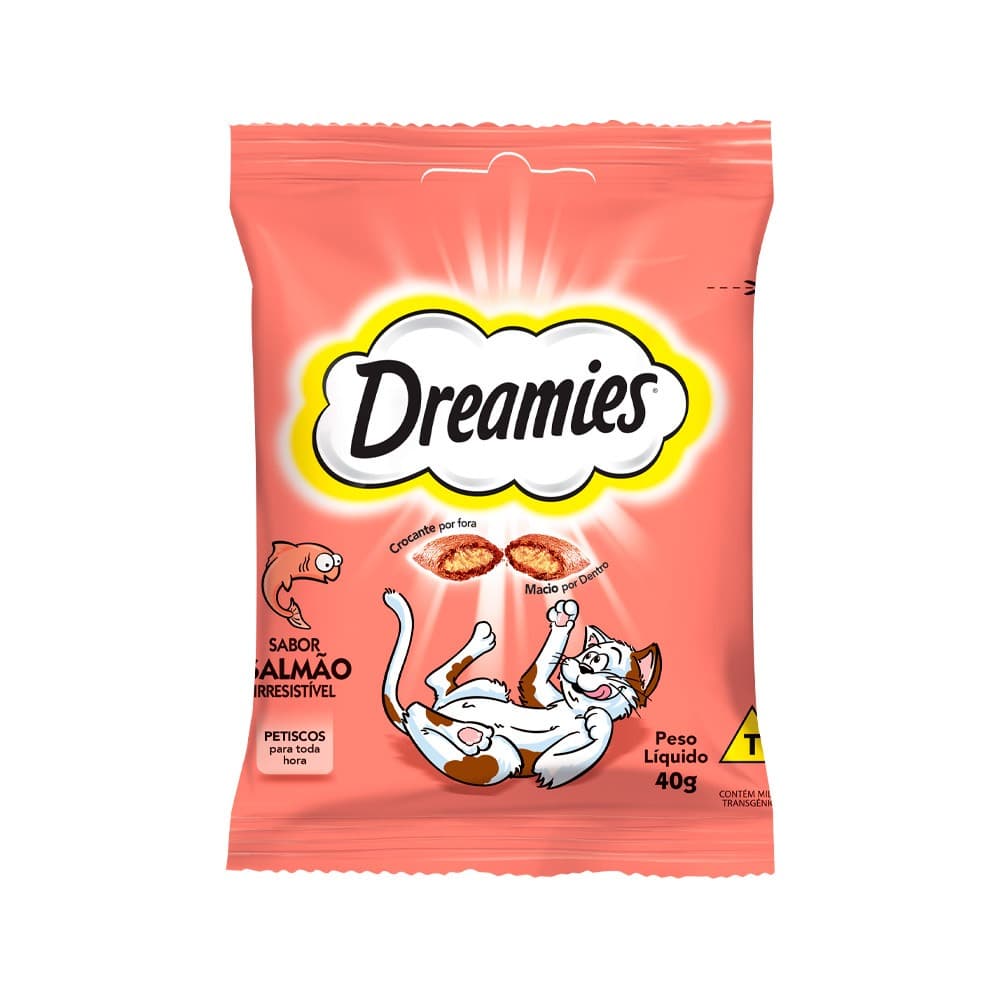 Petisco Dreamies Irresistível para Gatos Adultos - Sabor Salmão 40g