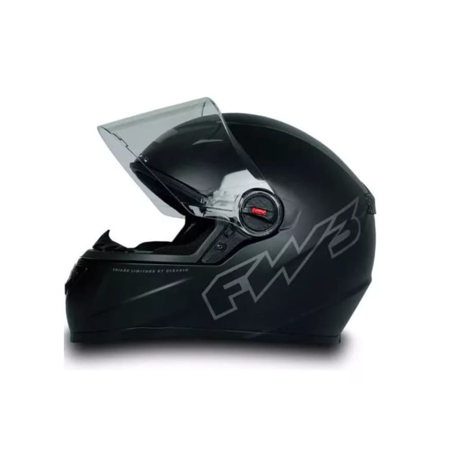 Capacete FW3 GTX Classic Preto Fosco com Óculos Interno