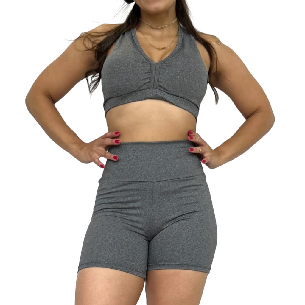 Conjunto Top e Short Suplex Academia Fitness Verão Musculação Corrida Moda Feminina Diário