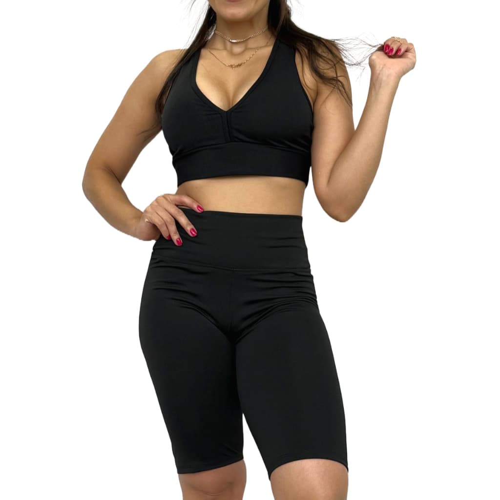Bermuda legging Suplex em Poliester Academia Fitness Musculação Corrida Moda Feminina Diário