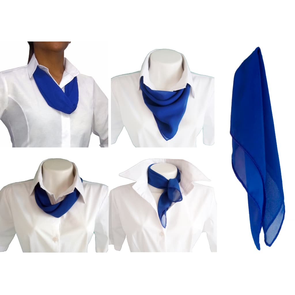 Kit 45 Lenços de Uniformes 60cm x 60cm na cor Azul Royal
