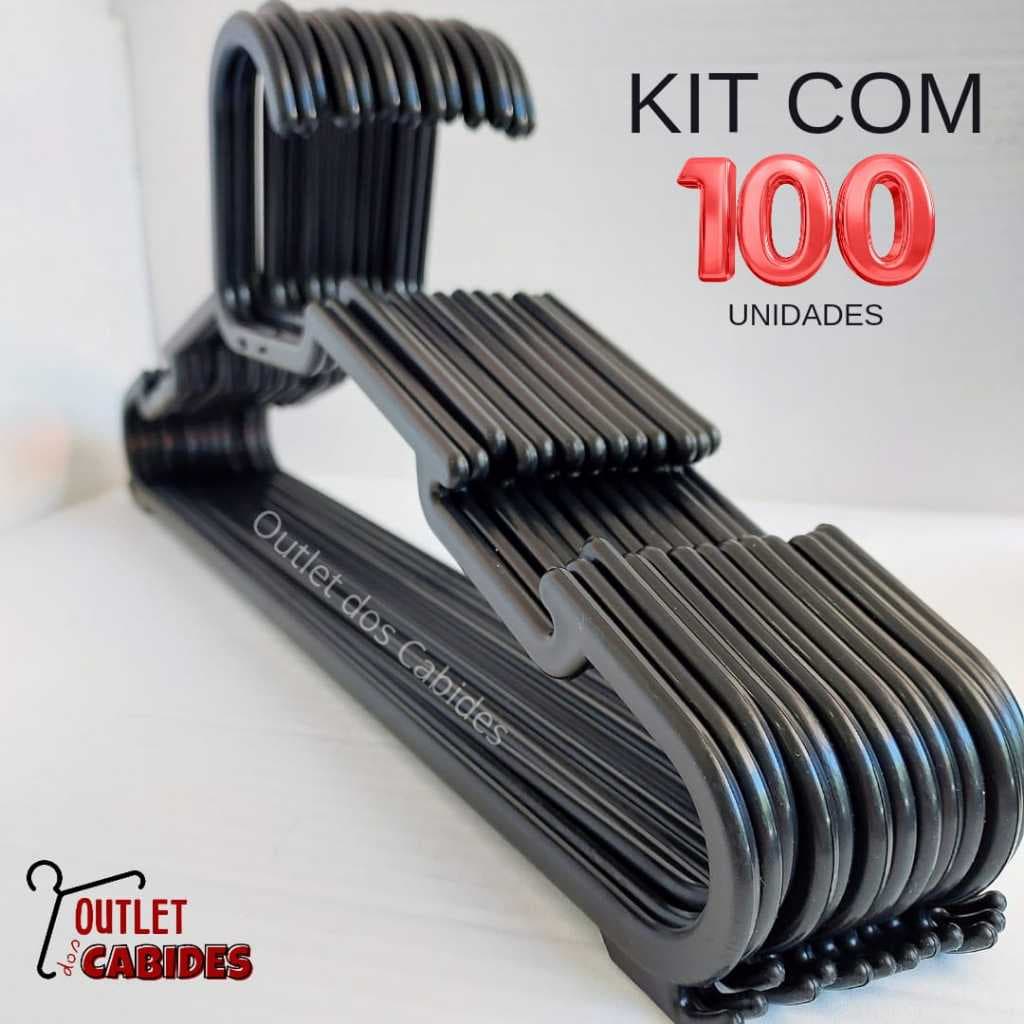 CABIDE ADULTO COMBATE PRETO REFORÇADO E RESISTENTE ATÉ 2KG P/ JAQUETAS, CALÇAS, CAMISETAS,BLUSAS