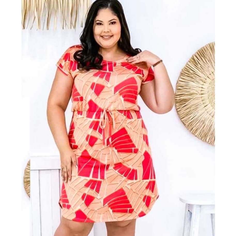 Vestido de Malha Plus Size Manga Curta Vestido Feminino Moda Evangélica