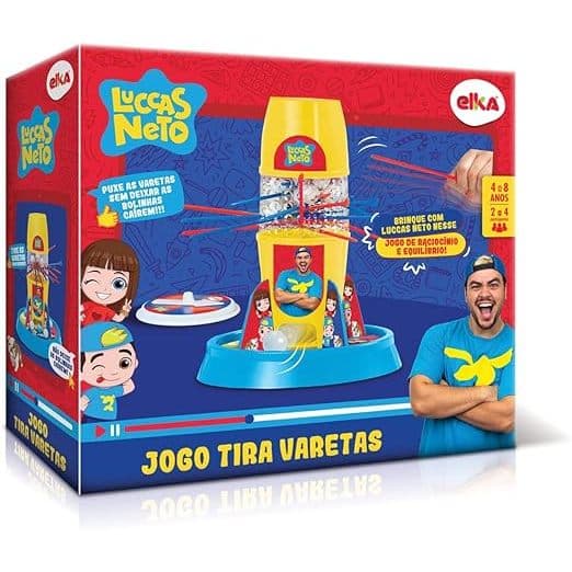Jogo Tira Varetas Luccas Neto Colorido Jogo para Toda Familia - Elka
