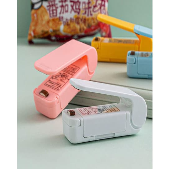 Mini Seladora Portátil Com Imã 9x5cm Lacradora Embalagens Plásticos A Pilha Para Cozinha Top Útil Multiuso Universal