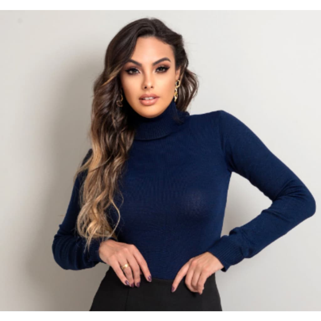 cacharrel de trico feminina blusa feminina de frio cacharrel feminina basica gola alta