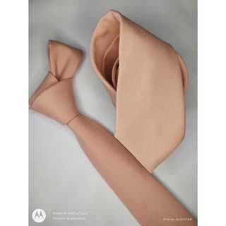 Gravata Pêssego/Salmão Fosca (Tecido Oxford) - Kit de 5 a 9 unidades (A pronta entrega)