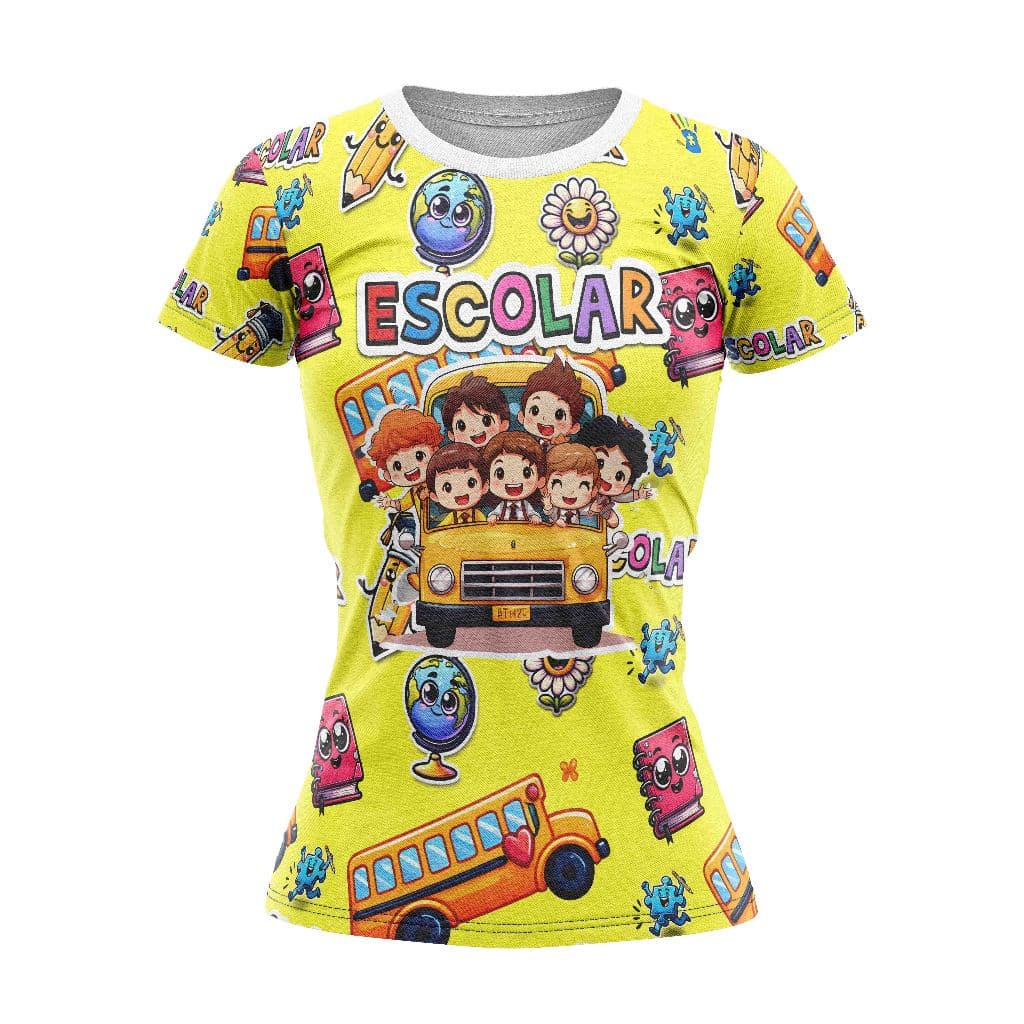 Camisa Camiseta PROFISSÃO TRANSPORTE ESCOLAR uniforme para trabalhar AMARELINHA REF 002