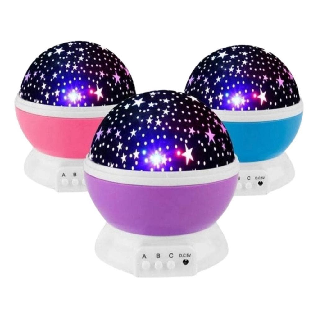 Luminária Abajur Quarto Infantil Mesa Projetor Globo Estrela