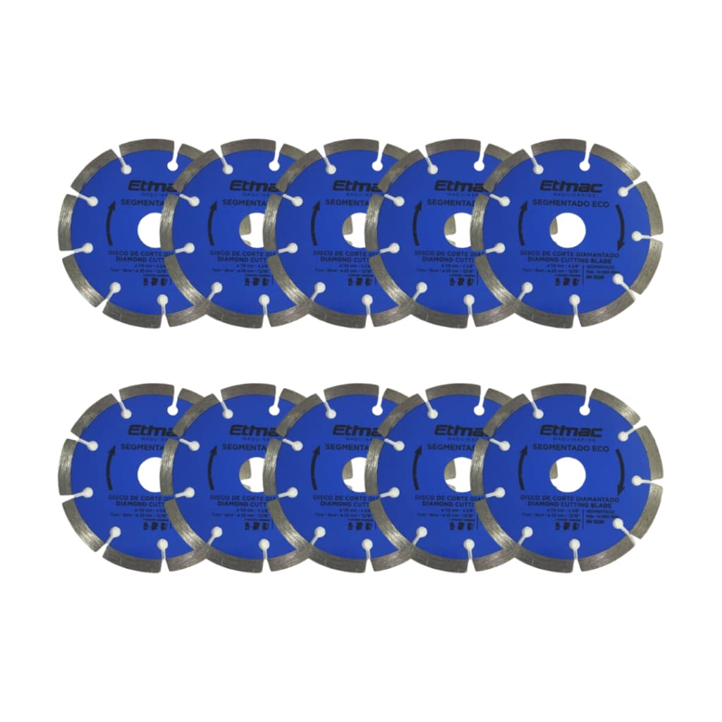 Kit 10 Discos De Corte Diamantado Segmentado 110 X 20mm
