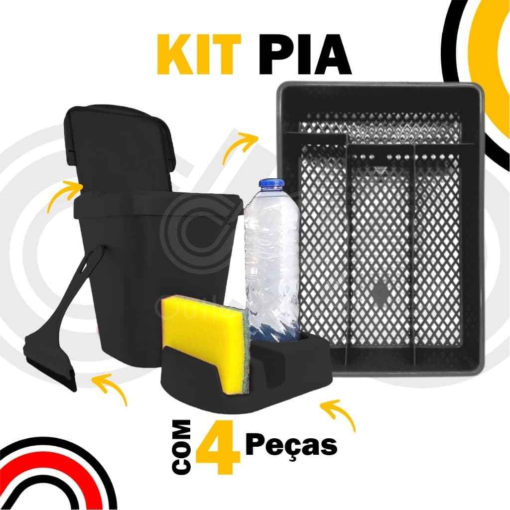 Kit Pia Organizador Porta Detergente Rodo Lixeira Porta Talher Mutliuso