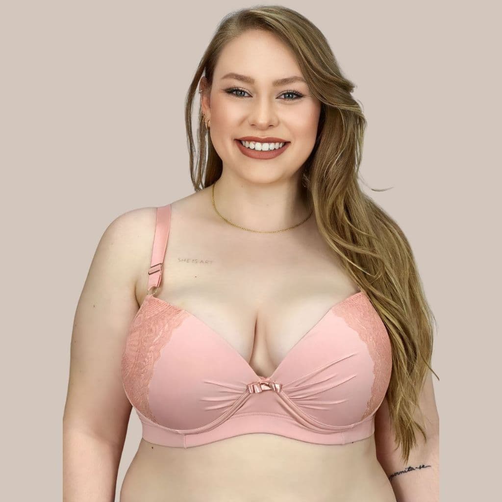 Sutiã Plus Size Microfibra Reforçado com detalhe em Renda Carol.