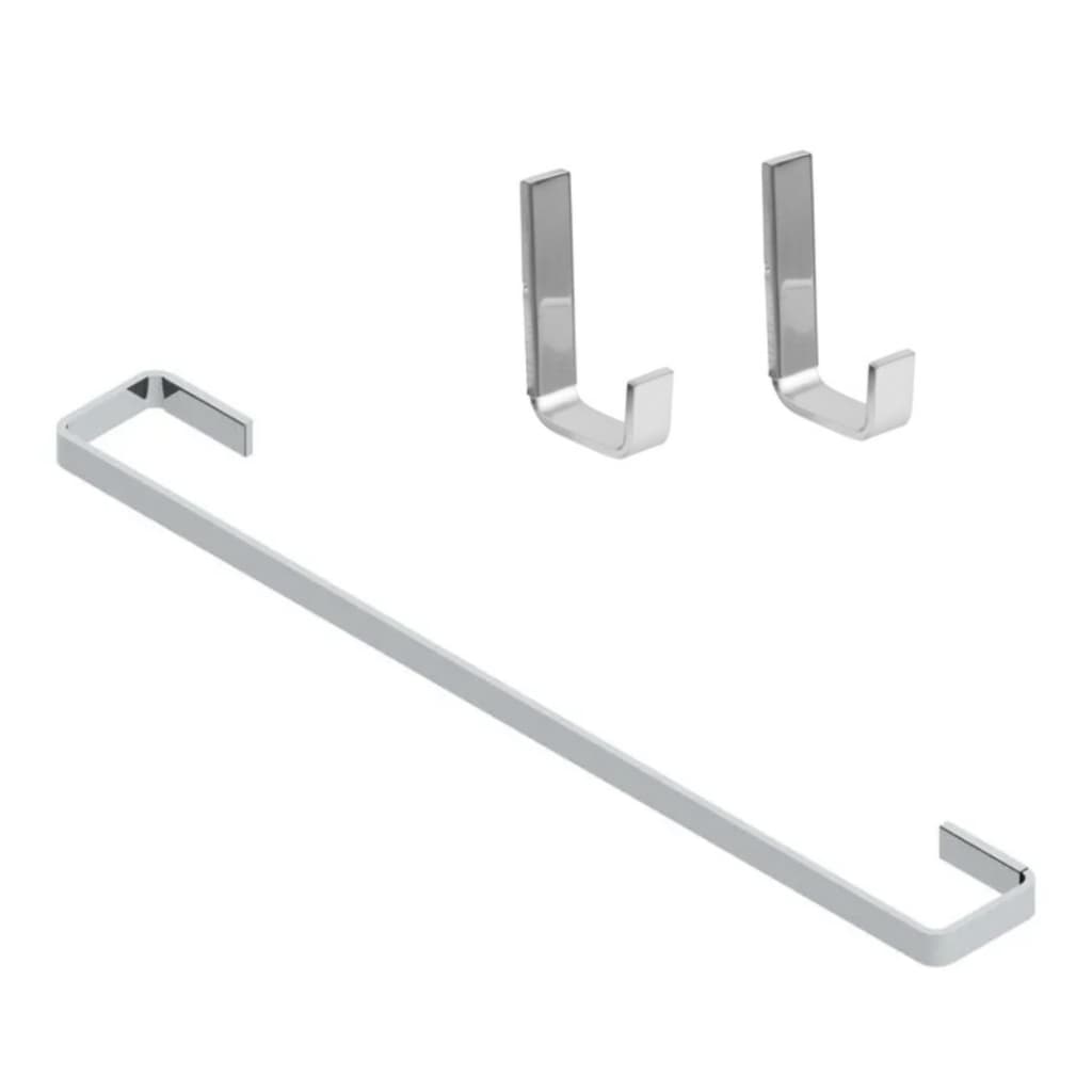 Kit Acessórios Para Banheiro Linha Luxo Quadrado 30 cm Cromado