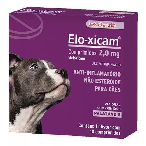 Anti-inflamatório - Elo-xicam 2,0 Mg - P/ Cães - C/ 10 Cpr