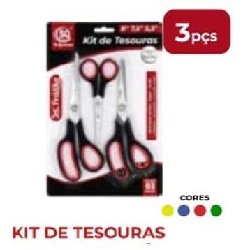 KIT TESOURA CARTELA COM 3PÇS TAMANHOS DIFERENTES