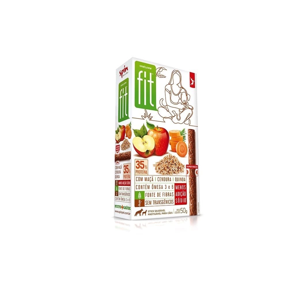 Petisco Spin Pet Stick fit Maçã Cenoura e Quinoa - 50g